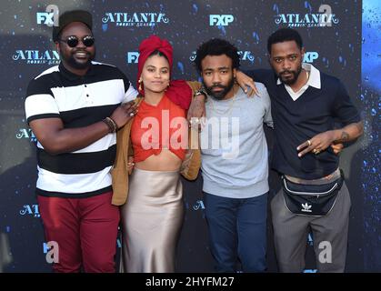 Brian Tiree Henry, Zazie Beetz, Donald Glover et Lakeith Stanfi à l'événement de la saison Robbin d'Atlanta à la TV Academy le 8 juin 2018 à North Hollywood, Californie. Banque D'Images