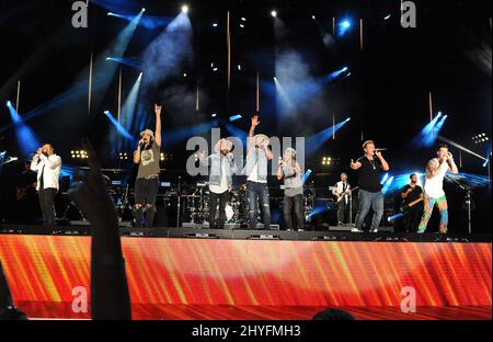 Florida Georgia Line et Backstreet Boys se déroulant au CMA Fest 2018 qui s'est tenu au stade Nissan le 10 juin 2018 à Nashville, Tennessee Banque D'Images