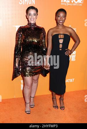 Lauren Morelli et Samira Wiley à l'événement TrevorLIVE qui s'est tenu à Cipriani Wall Street le 11 juin 2018. Banque D'Images