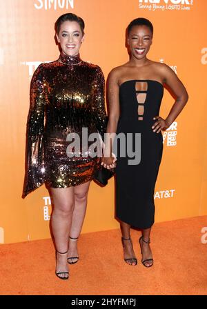 Lauren Morelli et Samira Wiley à l'événement TrevorLIVE qui s'est tenu à Cipriani Wall Street le 11 juin 2018. Banque D'Images