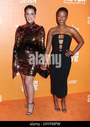 Lauren Morelli et Samira Wiley à l'événement TrevorLIVE qui s'est tenu à Cipriani Wall Street le 11 juin 2018. Banque D'Images