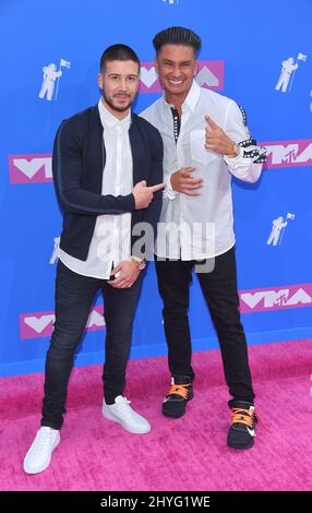 Vinny Guadagnino et Paul 'Pauly d'' Delvecchio au MTV 'VMAs' 2018 qui s'est tenu au radio City Music Hall le 20 août 2018 à New York, États-Unis Banque D'Images