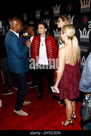 Kevin Frazier, Prince Jackson, Paris Jackson lors de la célébration de l'anniversaire de diamant 60th de Michael Jackson qui s'est tenue au Mandalay Bay Resort & Casino le 29 août 2018 à Las Vegas Banque D'Images