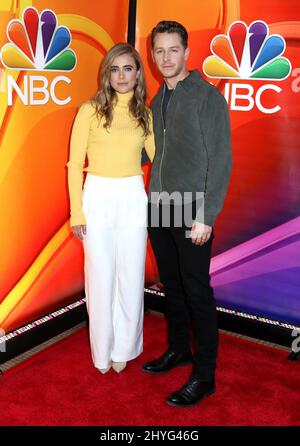 Melissa Roxburgh & Josh Dallas participant au NBC Fall New York Junket qui s'est tenu au four Seasons Hotel New York le 6 septembre 2018. Banque D'Images