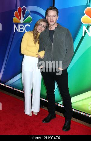 Melissa Roxburgh & Josh Dallas participant au NBC Fall New York Junket qui s'est tenu au four Seasons Hotel New York le 6 septembre 2018. Banque D'Images