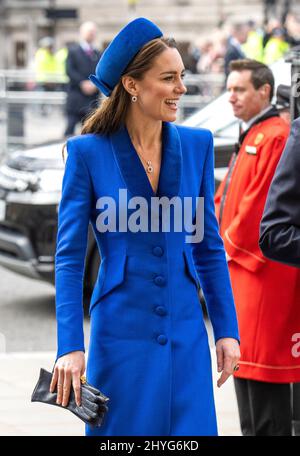 Londres, Royaume-Uni. 14 mars 2022. Catherine, duchesse de Cambridge, participe au service de la Journée du Commonwealth à l'abbaye de Westminster à Londres. Credit: Anwar Hussein/Alay Live News Banque D'Images