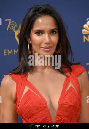 Padma Lakshmi lors des Primetime Emmy Awards 70th qui se tiennent au Microsoft Theatre L.A. En direct le 17 septembre 2018 à Los Angeles, États-Unis Banque D'Images