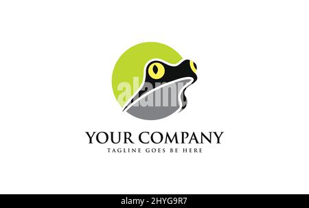 Logo Frog art simple sur fond blanc et noir Illustration de Vecteur