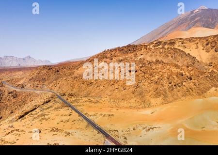 Le paysage désertique de la planète rouge semblable à Mars. Parc national de Teide sur l'île de Tenerife.canary îles, Espagne. Banque D'Images