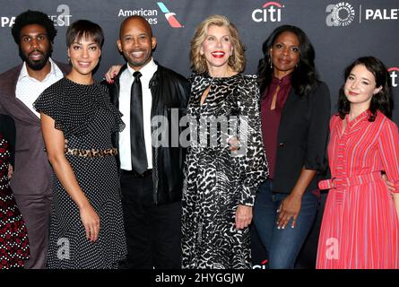 Nyambi Nyambi, Cush Jumbo, Michael Boatman, Christine Baranski, Audra McDonald et Sarah Steele arrivant pour PaleyFest NY : « The Good Fight », organisé au Paley Center à New York le 15 octobre 2018 Banque D'Images