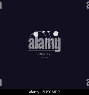 Lettre de l'alphabet créatif icône logo OW Illustration de Vecteur