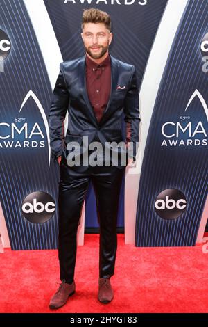 Chris Lane à l'occasion des Prix annuels 52nd de la Country Music Association, organisés par Carrie Underwood et Brad Paisley, et tenus au Bridgestone Arena le 14 novembre 2018, à Nashville, Tennessee. Banque D'Images