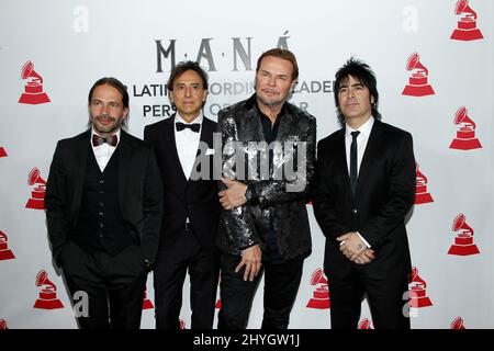 Sergio Vallin, Juan Calleros, Fher Olvera, Alex Gonzalez de Mana participant au Gala de la personne de l'année 2018 de l'Académie latine d'enregistrement à Las Vegas Banque D'Images