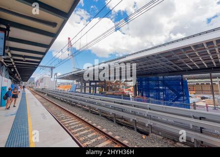 Jan 2021 Central Station Sydney, Aust: Les travaux se poursuivent sur la construction des plates-formes pour les nouvelles lignes de métro South West et Metro North West à l'échéance de 2024 Banque D'Images