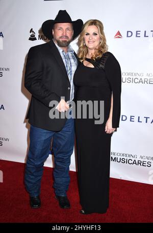 Garth Brooks et Trisha Yearwood à la MusiCares 2019 personne de l'année Honoring Dolly Parton a eu lieu au Los Angeles Convention Center le 8 février 2019 à Los Angeles, Etats-Unis. Banque D'Images