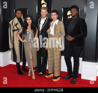 Pentatonix aux Grammy Awards 61st qui se tiennent au Staples Center le 10 février 2019 à Los Angeles, en Californie. Banque D'Images