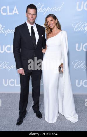 Tom Brady et Gisele Bundchen arrivent au Hollywood pour le Gala des sciences dans une résidence privée le 21 février 2019 à Los Angeles, CA. Banque D'Images