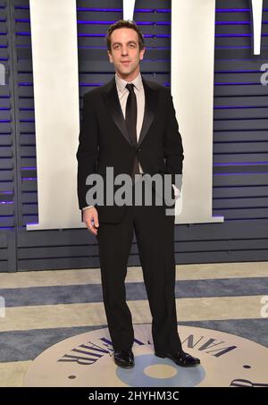 B. J. Novak participant à la Vanity Fair Oscar Party de 2019 qui s'est tenue au Wallis Annenberg Center for the Performing Arts à Beverly Hills, en Californie Banque D'Images