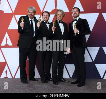 Ian Hunter, J.D. Schwalm, Paul Lambert et Tristan Myles à l'occasion des « Prix annuels 91st de l'Académie » - salle de presse tenue au Dolby Theatre Banque D'Images