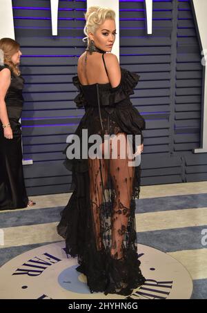 Rita ora participe à la fête Oscar de la Vanity Fair de 2019 qui s'est tenue au Wallis Annenberg Center for the Performing Arts à Beverly Hills, en Californie Banque D'Images