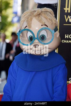 Simon, des Chipmunks à l'Alvin et à la cérémonie des Chipmunks Star qui a eu lieu sur le Hollywood Walk of Fame Banque D'Images