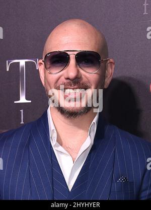 Pitbull à la présentation de STXfilms « l'état de l'industrie : passé, présent et futur », tenue au Caesars Palace le 2 avril 2019 à Las Vegas, Nevada. Banque D'Images