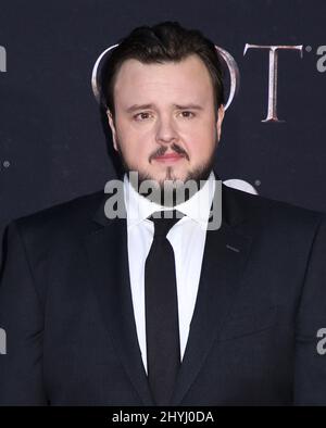 John Bradley participe à la première mondiale de la dernière saison du « Game of Thrones » qui s'est tenue au radio City Music Hall le 3 avril 2019 à New York. Banque D'Images