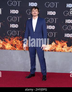 Pedro Pascal participant à la première mondiale de la dernière saison du « Game of Thrones » qui s'est tenue au radio City Music Hall le 3 avril 2019 à New York. Banque D'Images