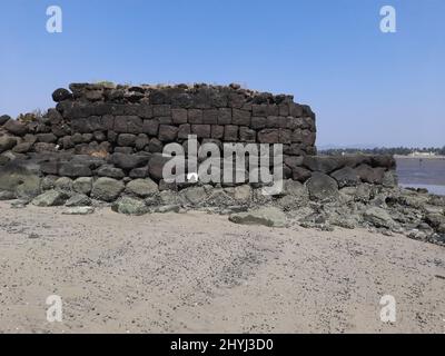 Ruines du fort de Kolaba près de l'état Alibag Maharashtra Inde Banque D'Images