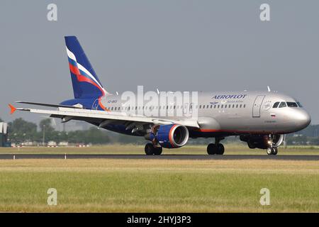 L'IMMATRICULATION DE BERMUDAN D'AEROFLOT AIRBUS A320 A ÉTÉ ANNULÉE EN RAISON DE L'INVASION RUSSE DE L'UKRAINE EN 2022. Banque D'Images