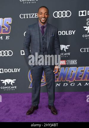 Anthony Mackie participe à la première mondiale d'Avengers: Fin de partie qui s'est tenue au Centre DES congrès DE LA le 22 avril 2019 à Los Angeles, en Californie Banque D'Images