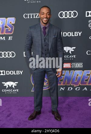 Anthony Mackie participe à la première mondiale d'Avengers: Fin de partie qui s'est tenue au Centre DES congrès DE LA le 22 avril 2019 à Los Angeles, en Californie Banque D'Images