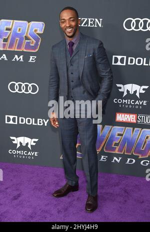 Anthony Mackie participe à la première mondiale d'Avengers: Fin de partie qui s'est tenue au Centre DES congrès DE LA le 22 avril 2019 à Los Angeles, en Californie Banque D'Images