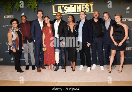 PAM Veasey Duane Martin Ryan McPartlin Jessica Alba Brandon Sonner Gabrielle Union Brandon Margolis Anton Cropper Zach Gilford et Sophie Reynolds participant à la première mondiale des meilleurs de L.A., qui s'est tenue à West Hollywood, aux États-Unis, le 10 mai 2019. Banque D'Images