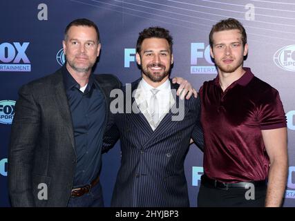 Peter Krause, Ryan Guzman et Oliver Stark assistent à Fox Networks dès le départ à New York Banque D'Images