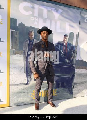 Aldis Hodge assistant à la première de Showtime's City on A Hill à New York Banque D'Images