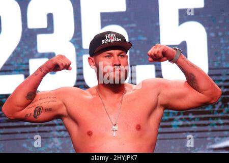 Tom Schwarz pendant Tyson Fury vs Tom Schwarz Heavyweight Fight Fight Weight-in, MGM Grand Garden Arena, MGM Grand Hotel & Casino Banque D'Images