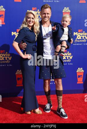 Heidi Montag, Spencer Pratt et Gunner Stone arrivent aux MTV Movie & TV Awards 2019 à Barker Hanger le 15 juin 2019 à Santa Monica Banque D'Images