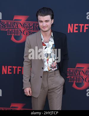 Joe Keery à la première saison 3 de Netflix 'Transger Things' qui s'est tenue à l'école secondaire de Santa Monica le 28 juin 2019 à Santa Monica, CA. Banque D'Images