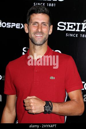 Novak Djokovic visite la place du Herald de Macy Banque D'Images