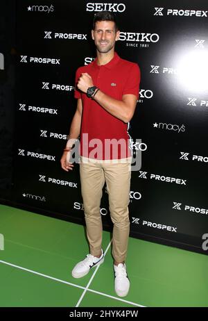 Novak Djokovic visite la place du Herald de Macy Banque D'Images