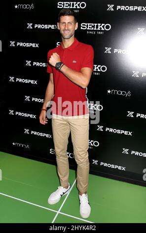 Novak Djokovic visite la place du Herald de Macy Banque D'Images