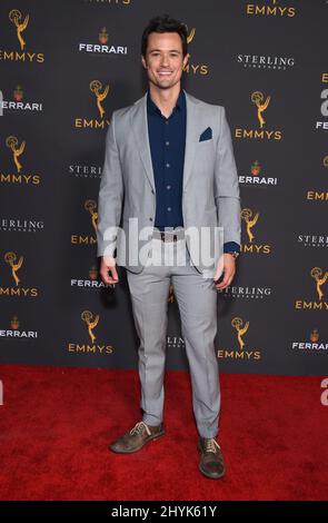 Matthew Atkinson arrive à la réception du groupe de pairs de programmation de jour à la Television Academy le 28 août 2019 à North Hollywood, aux États-Unis. Banque D'Images