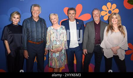 Maureen McCormick, Barry Williams, Eve Plumb, Mike Lookinland et Susan Olsen à la première de la « Rénovation très Brady » de HGTV, qui s'est tenue à l'hôtel Garland le 5 septembre 2019 à North Hollywood, Californie. Banque D'Images