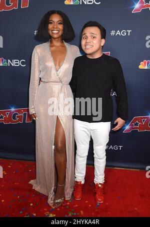 Gabrielle Union et Kodi Lee à la finale du spectacle en direct de la saison 14 de l'America's Got Talent, qui s'est tenue au Dolby Theatre le 18 septembre 2019 à Hollywood, Los Angeles. Banque D'Images