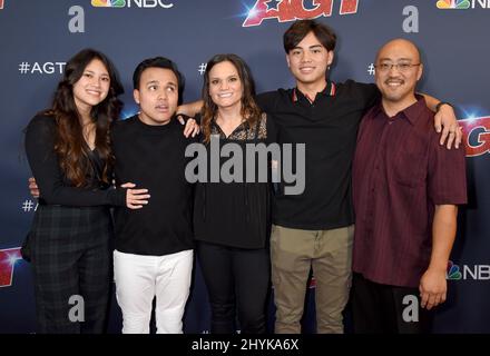 Kayla Lee, Kodi Lee, Tina Lee, Derek Lee et Eric lee à la finale du spectacle en direct de la saison 14 de la Got Talent en Amérique, qui s'est tenue au Dolby Theatre le 18 septembre 2019 à Hollywood, Los Angeles. Banque D'Images