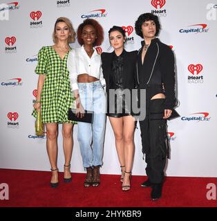 Julia Chan, Ashleigh Murray, Lucy Hale et Jonny Beauchamp lors du festival de musique iHeartRadio 2019 qui s'est tenu à T-Mobile Arena le 21 septembre 2019 à Las Vegas, Nevada. Banque D'Images