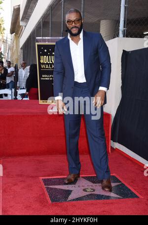 Tyler Perry lors de sa cérémonie du Hollywood Walk of Fame, le 1 octobre 2019 à Hollywood, Los Angeles. Banque D'Images