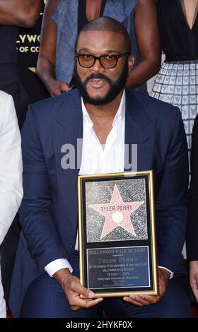 Tyler Perry lors de sa cérémonie du Hollywood Walk of Fame, le 1 octobre 2019 à Hollywood, Los Angeles. Banque D'Images