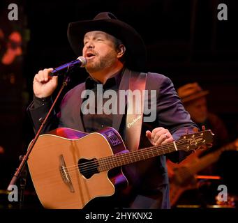 Garth Brooks assistait à la cérémonie et au concert d'induction du Temple de la renommée des musiciens de 2019, qui ont eu lieu au Schermerhorn Symphony Center de Nashville, Tennessee. Banque D'Images